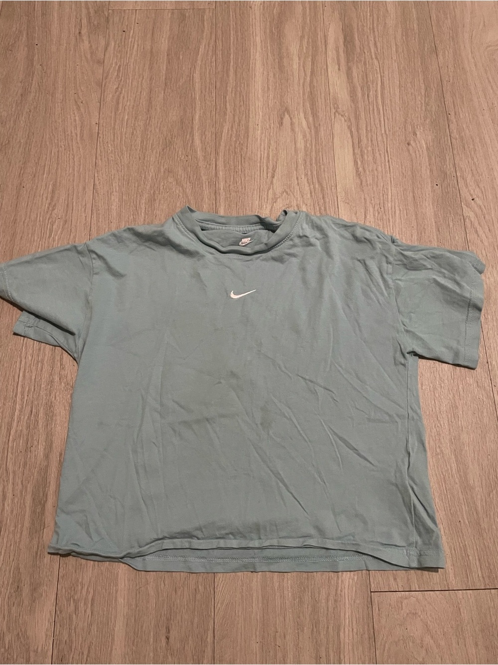 Nike Light Blue Kids Crew Neck T-Shirt with White Swoosh